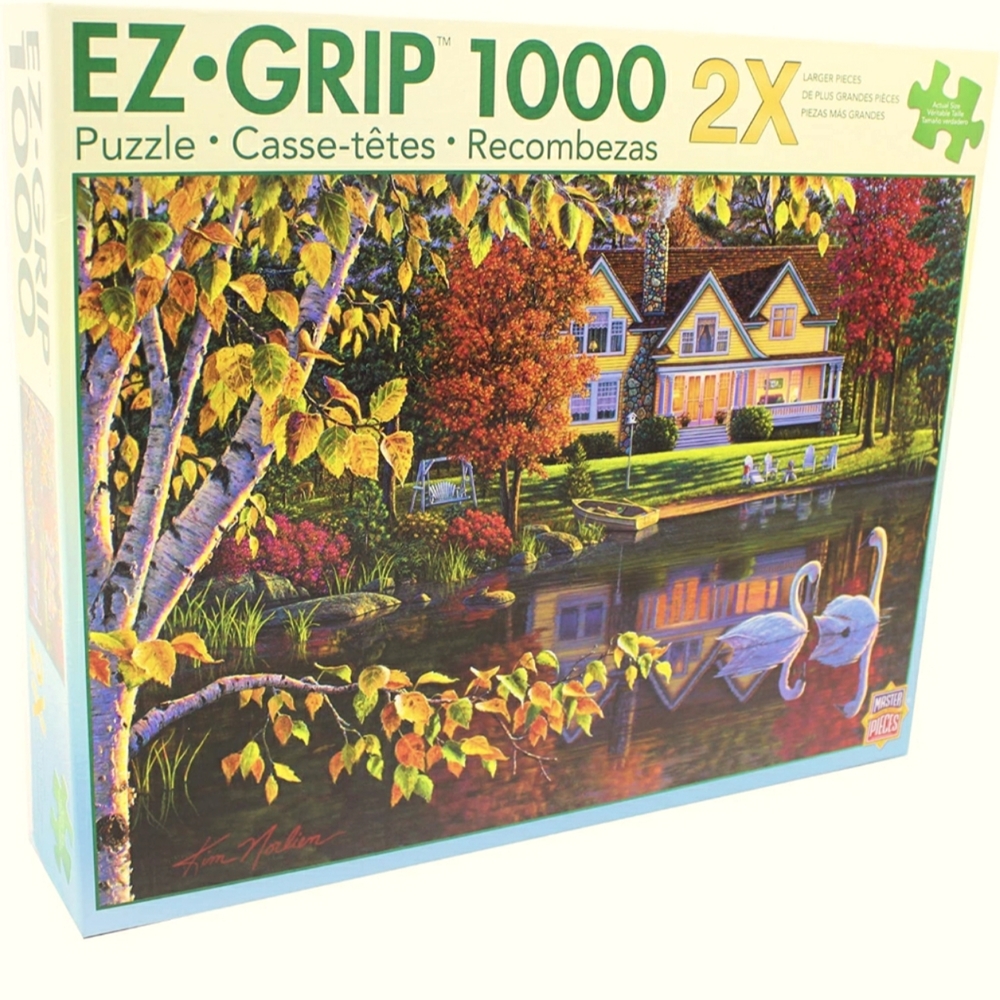 BRAND NEW AUTUMN REFLECTIONS JIGSAW PUZZLE ART BY KIM NORLIEN, 1000 PIECES, swan